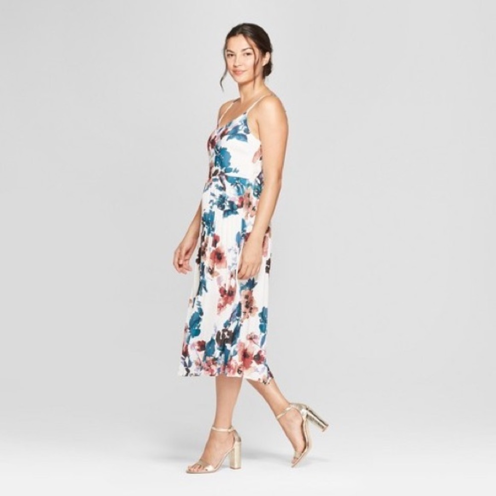 A New Day Floral Pleated Dress